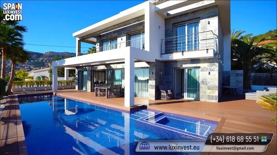 1790000€/900м до моря/Элитная вилла в Испании/Недвижимость в Кальпе/Вилла ХайТек/Премиум/Вид на море