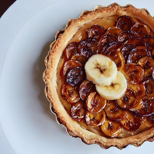 Автор: Stable Diffusion, по описанию: Caramelized Banana Tart, cinematic, succulent