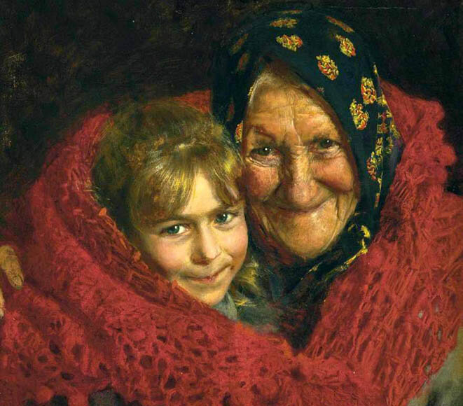 Гаэтано Беллей. «Бабушка и внучка», 1898 г.