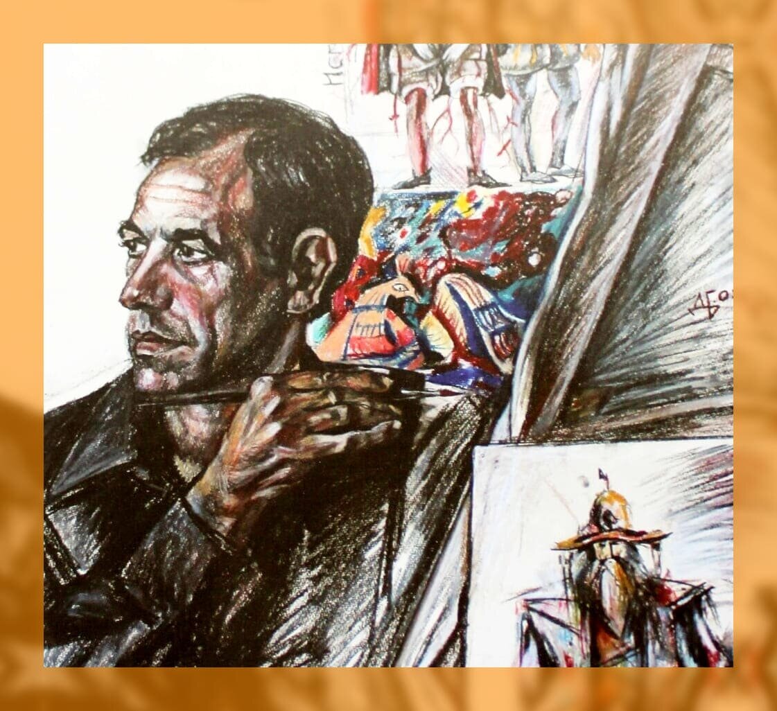 Фрагмент "Импровизация. Посвящение". 2017.  Холст, масло. 90*220.
