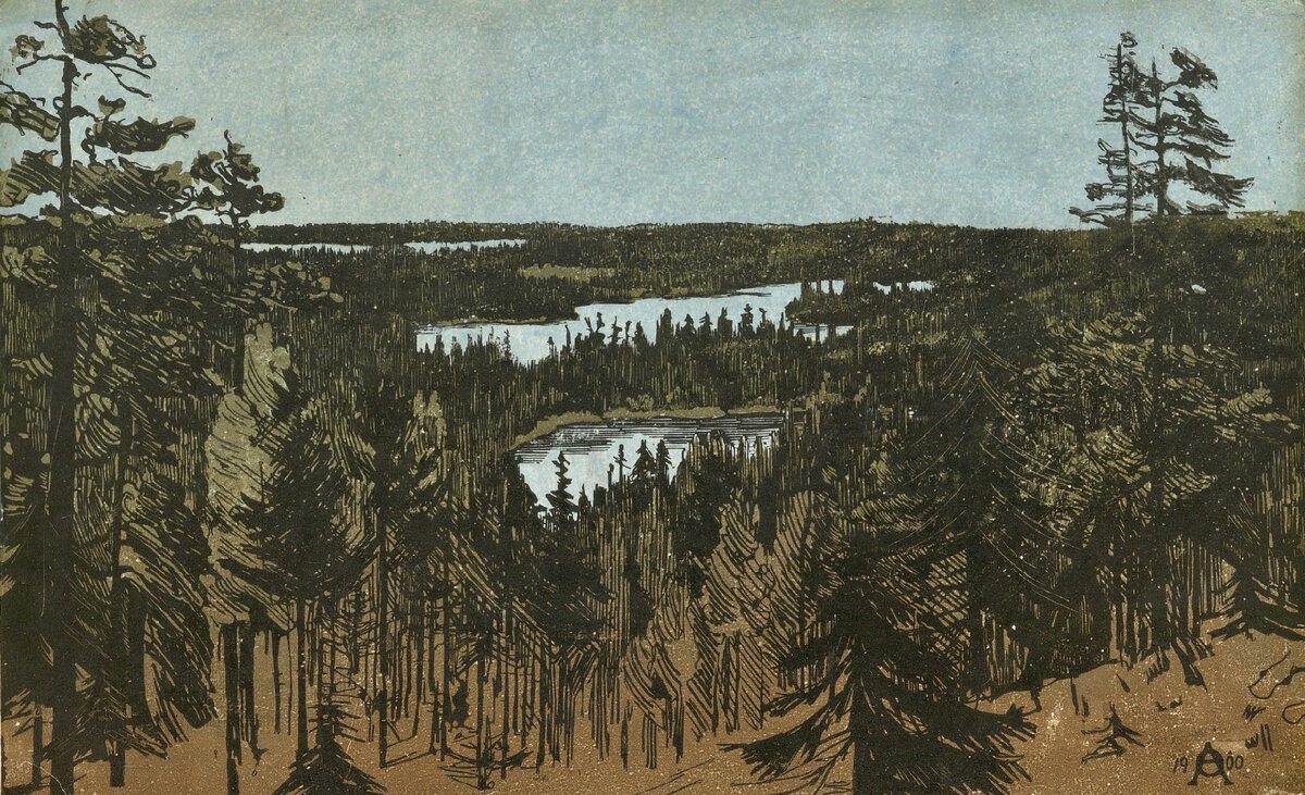 Анна Петровна Остроумова-Лебедева (1871–1955)
Финские озёра
1900
Цветная ксилография
НИМ РАХ