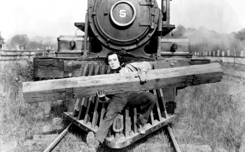 Кадр из фильма «Паровоз Генерал», реж. Клайд Брукман, Бастер Китон, 1926