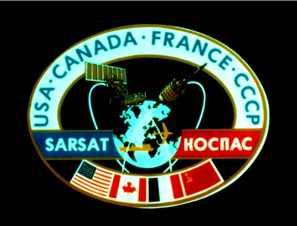 Эмблема Коспас-Сарсат до 1992 года 