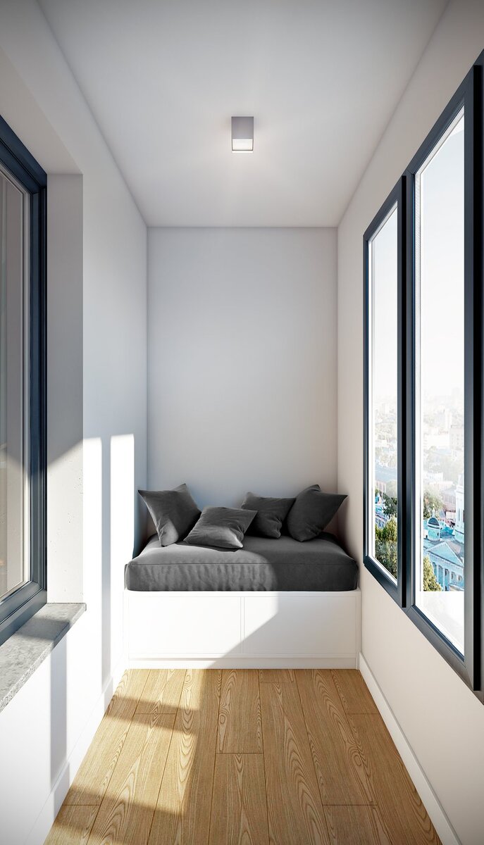 Дизайн балкона в стиле минимализм