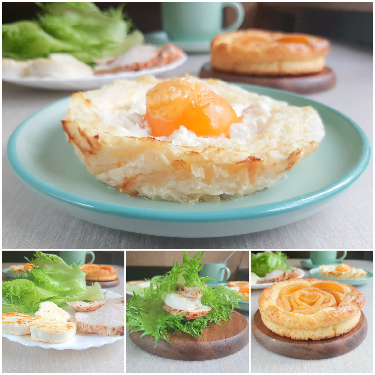 Интересные идеи завтраков от Валентины. Рецепт кабачкового гнезда приведу.  