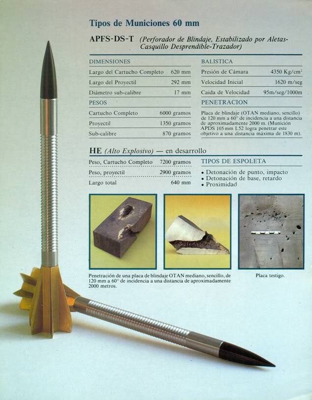 Рекламный плакат на испанском языке, с характеристикой бронейбойного и осколочно-фугасного снарядов. Источник: Foro Militar General