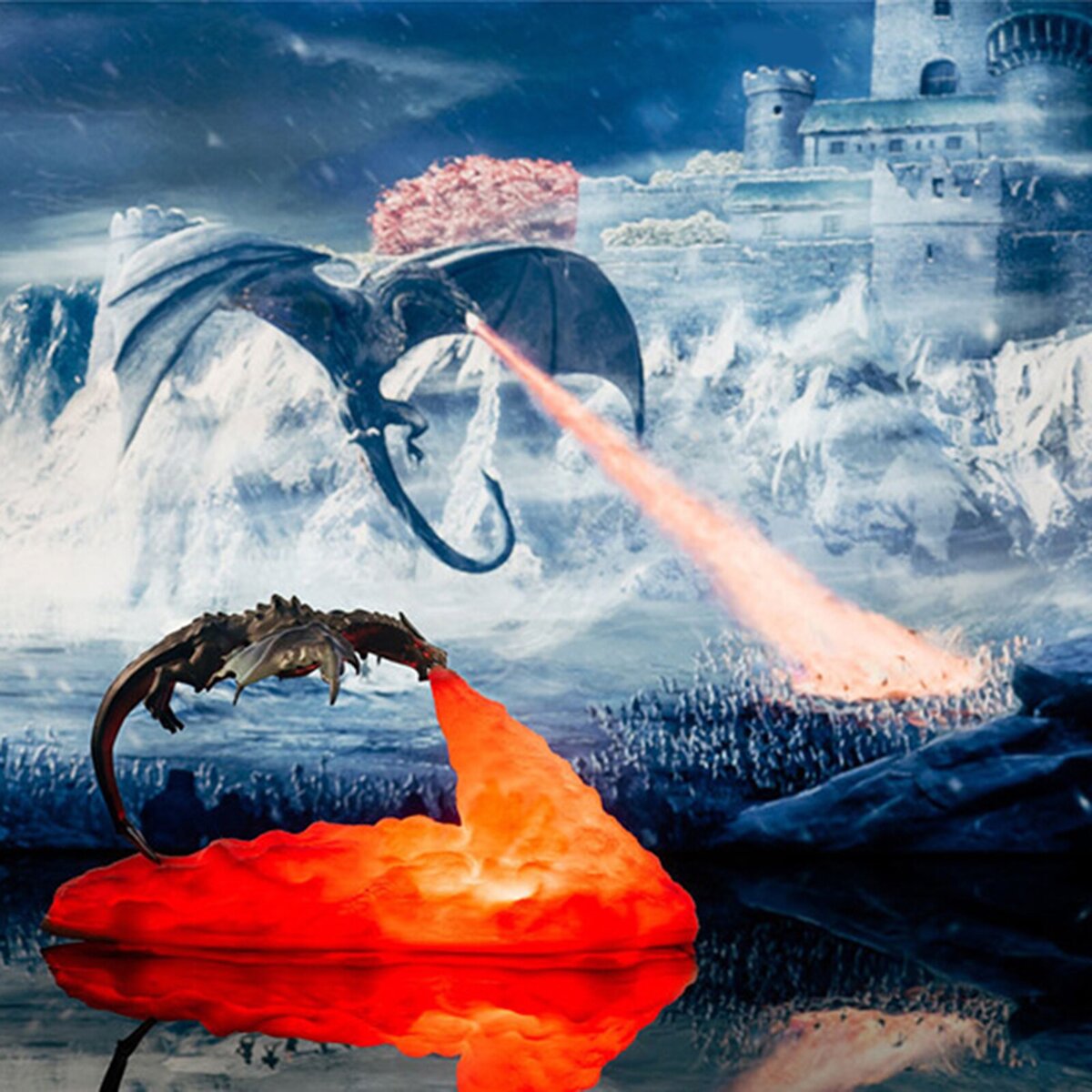 Ночник дракон извергающий пламя