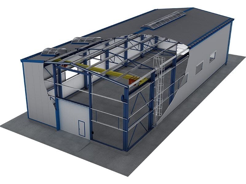 Строительство склада из металлоконструкций и сэндвич-панелей