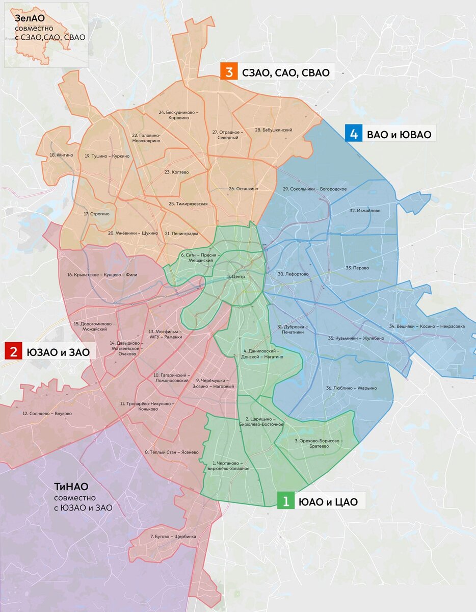 Карта маршрутов транспорта Москвы