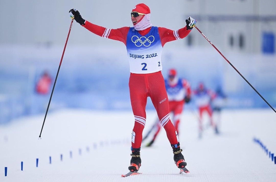 Финиш Александра Большунова в марафоне. Фото: Инстаграм спортсмена.