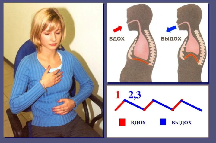 Диафрагмальное дыхание сидя на стуле