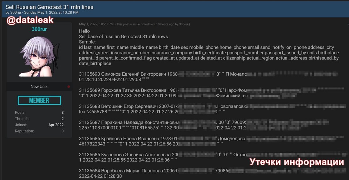 Изображение: Telegram-канал «Утечки информации»
