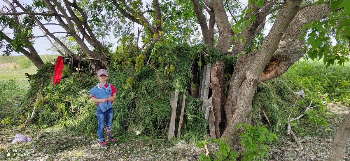 Вид нашего шалаша до сильного ветра