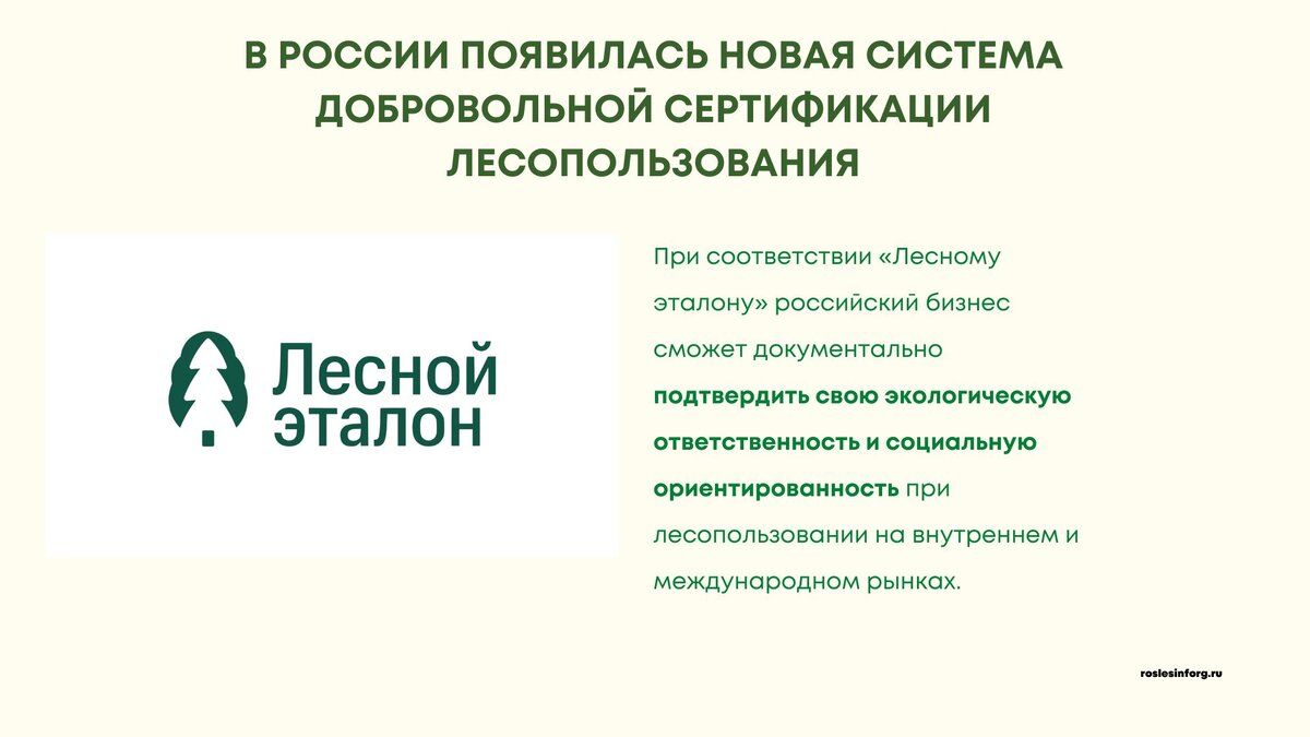 Система добровольной сертификации лесопользования "Лесной эталон"