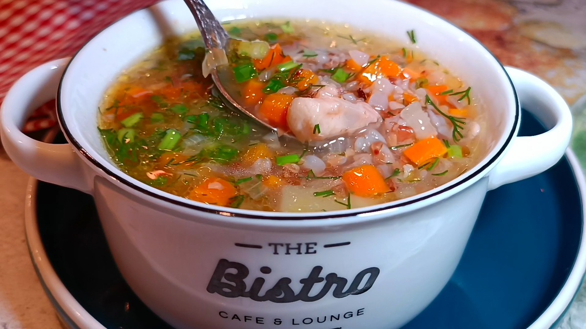 Гречневый суп с курицей