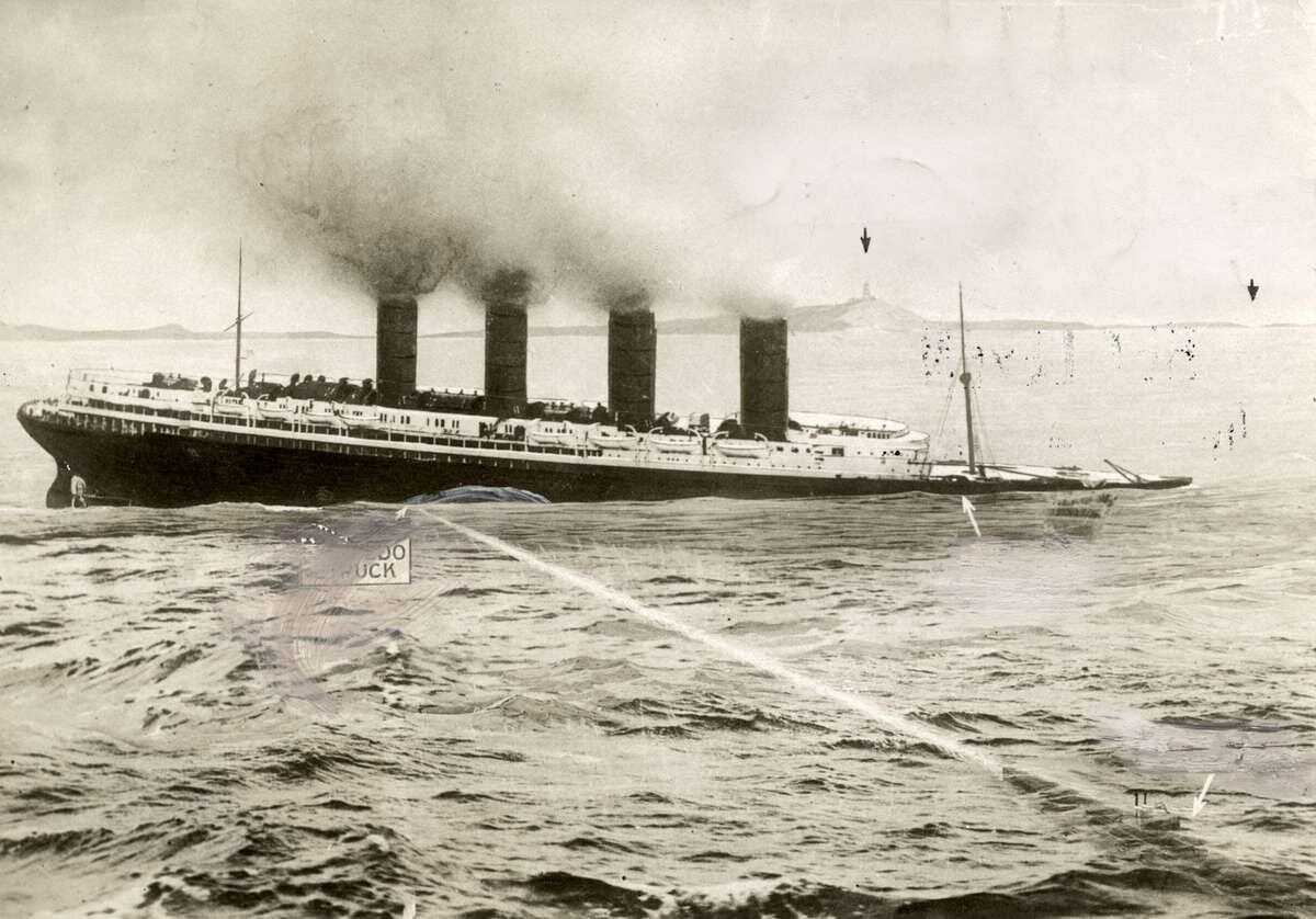 Последние съемки корабля Лузитания.                                                                           источник -ochevidets.ru