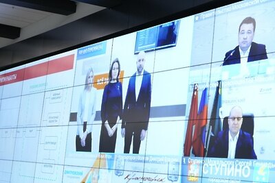    Орехово-зуевский г.о. по видеосвязи на совещании Губернатора Московской области Андрея Воробьева с руководящим составом правительства Московской области и главами городских округов © Пресс-служба Губернатора и Правительства Московской области