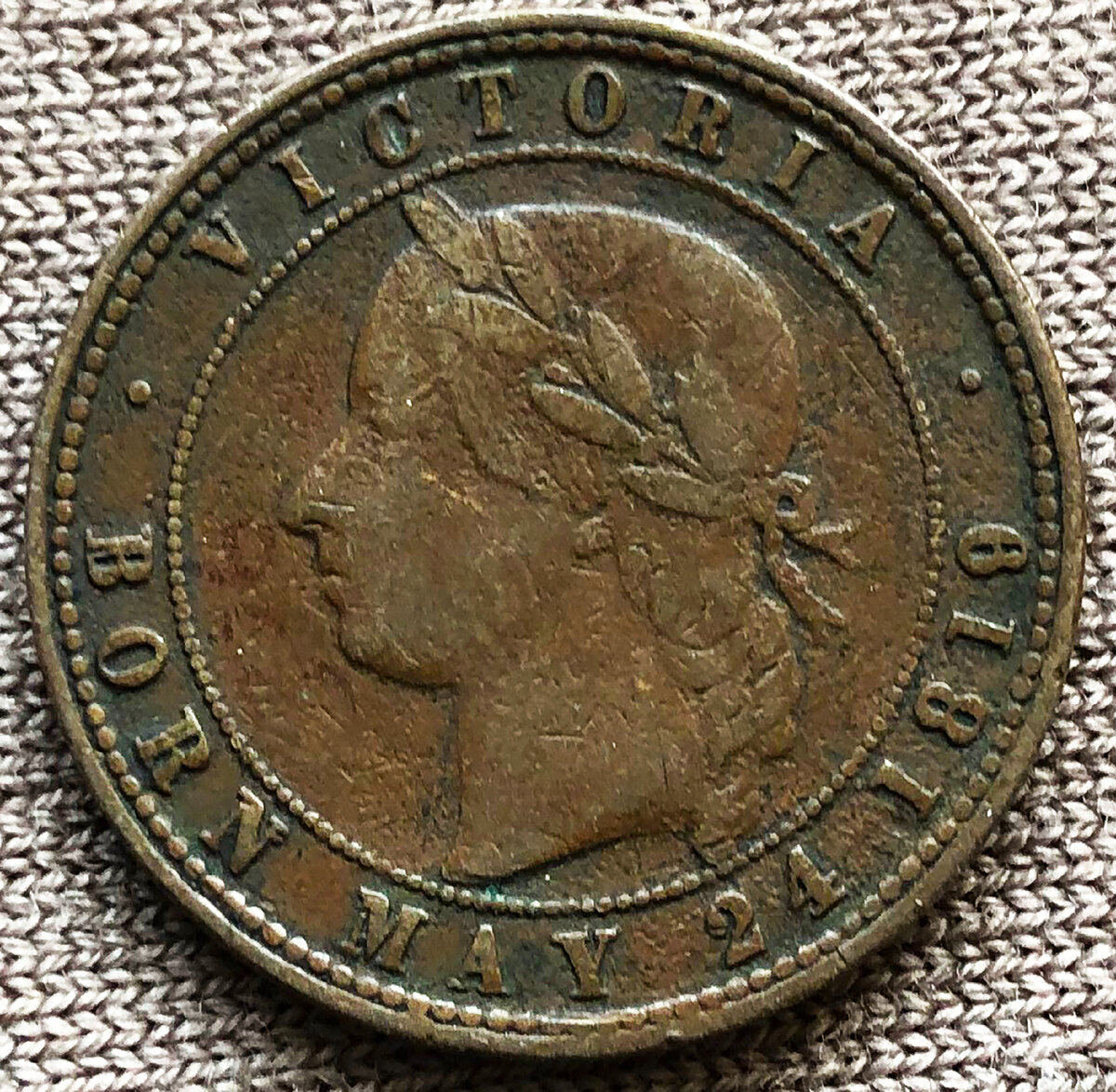 1 пенни 1871, медь. Фото автора. 