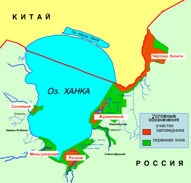 Где находится озеро ханка карта