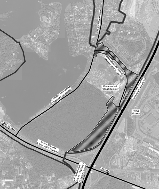 Зона охвата разработки проекта планировки ТПУ «61-62 км МКАД» для станции метро "Липовая Роща"