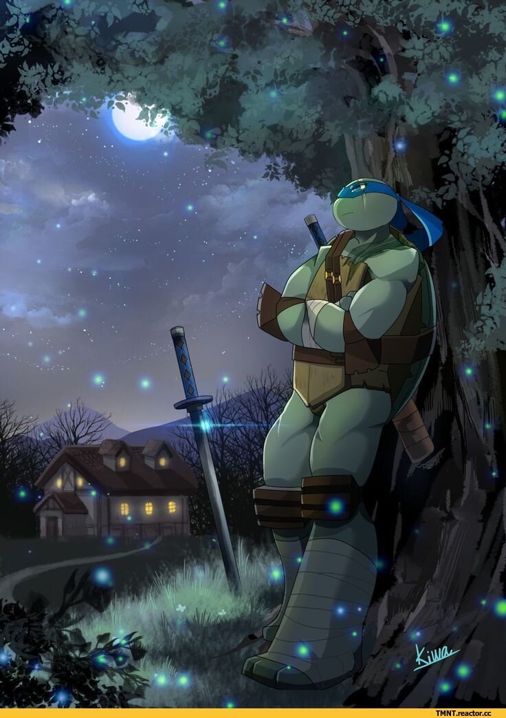 Одинокий воин стоит во тьме на стражи. 