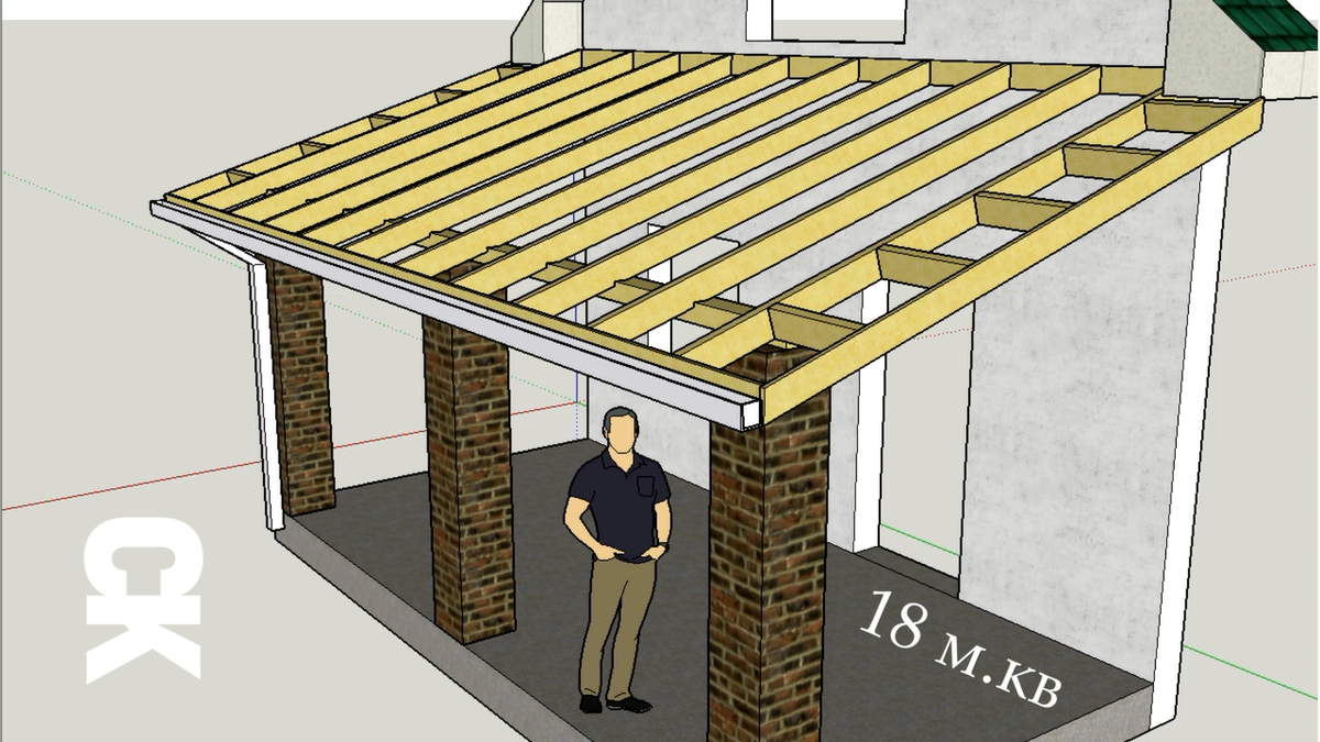Как сделать односкатную крышу гаража