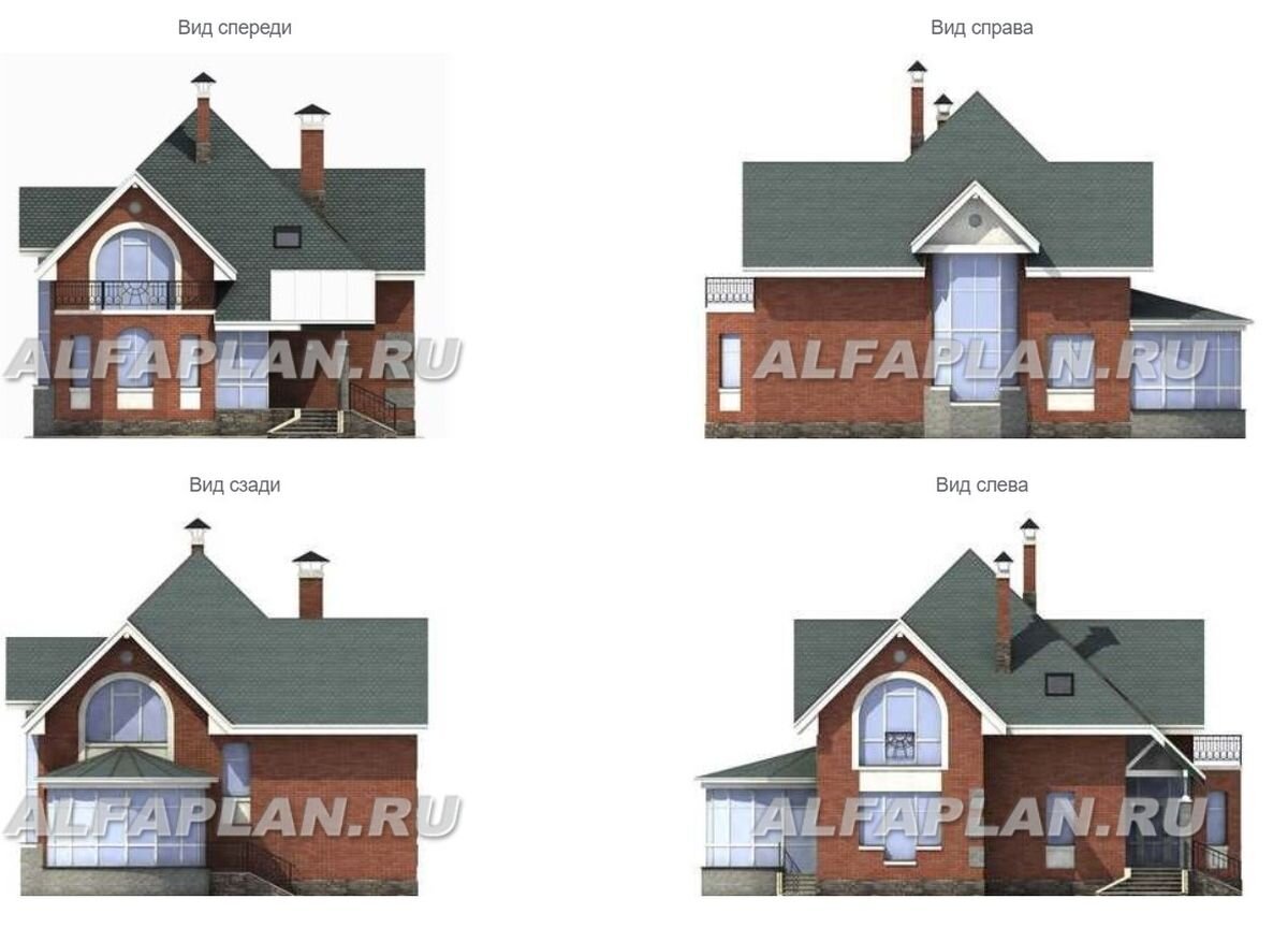 Фасады дома по проекту  загородного дома "Романтика" 65а