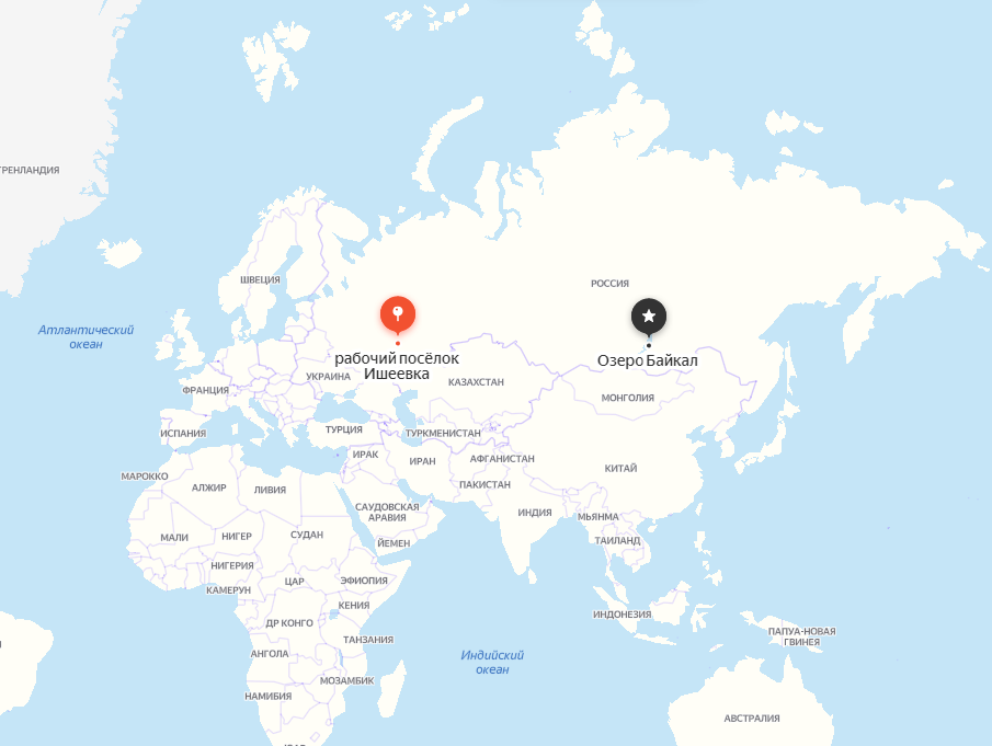 От Ишеевки до Иркутска больше 4400 км