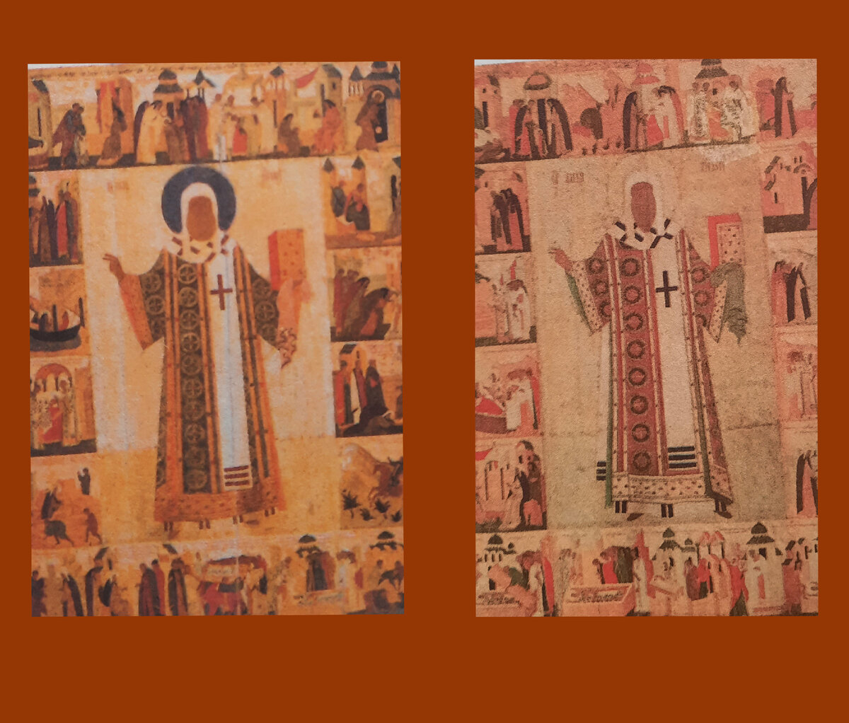 Дионисий. Митрополит Петр и Митрополит Алексей с Житием. Икона. XV век. Государственная Третьяковская галерея