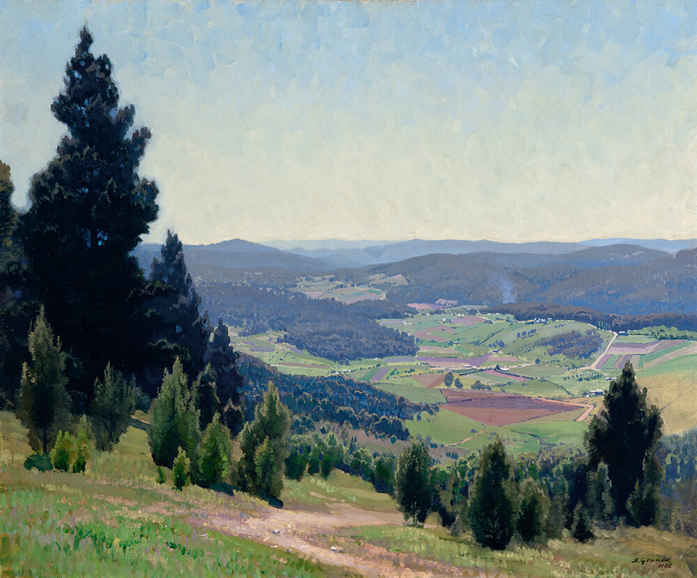 Долина Пикадилли. Масло, холст. Источник: http://www.cmag.com.au/exhibitions/elioth-gruner-the-texture-of-light