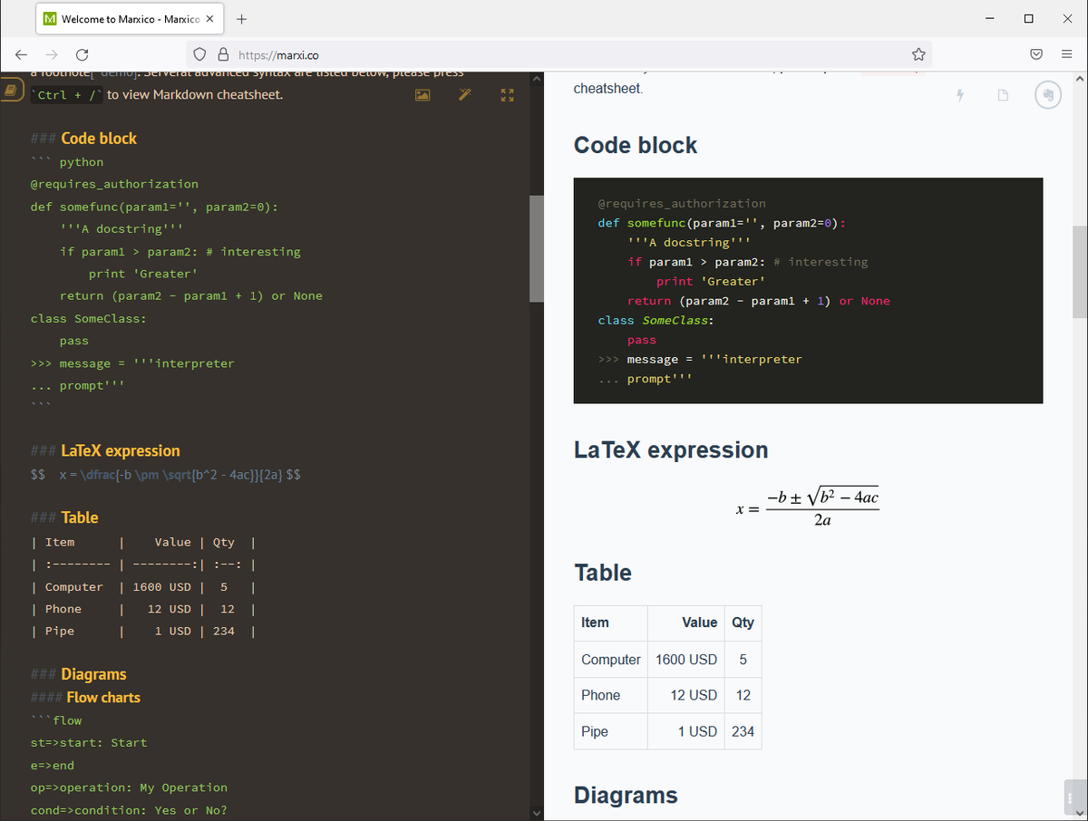 Поддержка LaTeX в Marxico