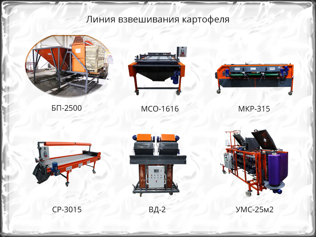 Линия взвешивания картофеля