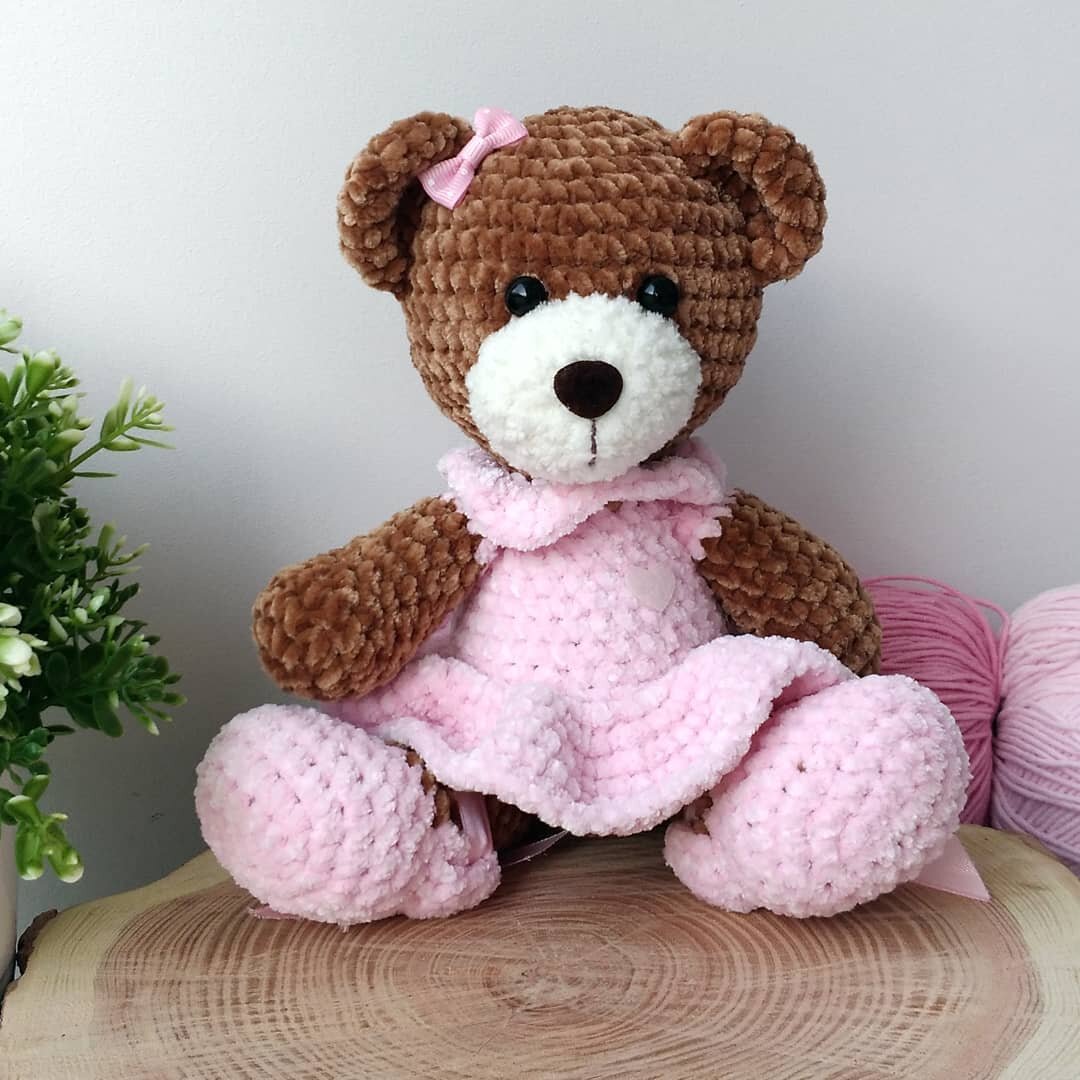 МИШКА амигуруми из ПЛЮШЕВОЙ ПРЯЖИ🐻 | Игрушки крючком | Дзен