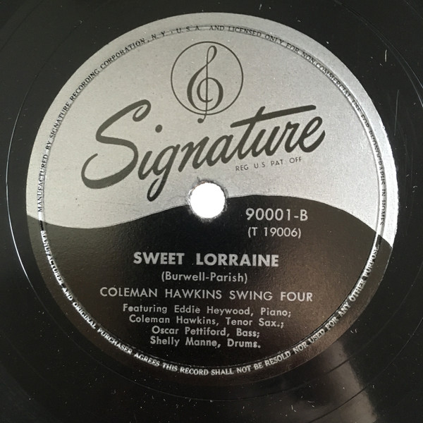 Запись квартета Хокинса, сделанная в 1944 году - за барабанами Шелли Мэнн