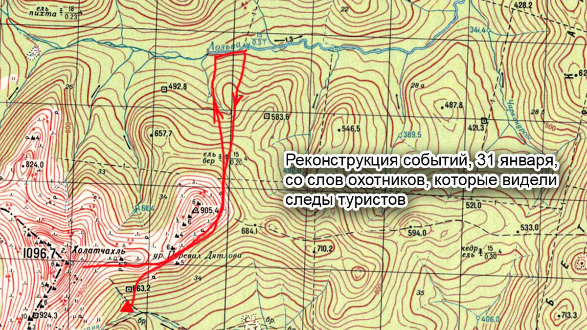 Путь туристов, 31 января 1959 года.