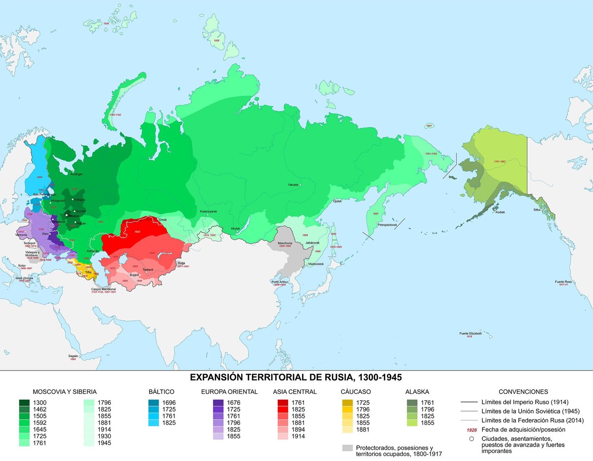 Как менялась карта россии за всю историю