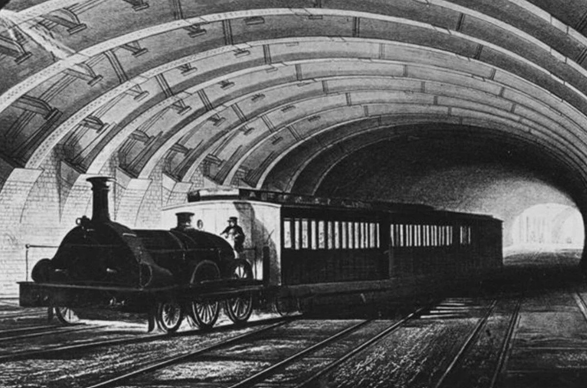 Метрополитен появился. Первое метро в Лондоне 1863. Первая линия метро в Лондоне 1863. Первая линия метрополитена в Лондоне. Метро Лондона 1863 года.