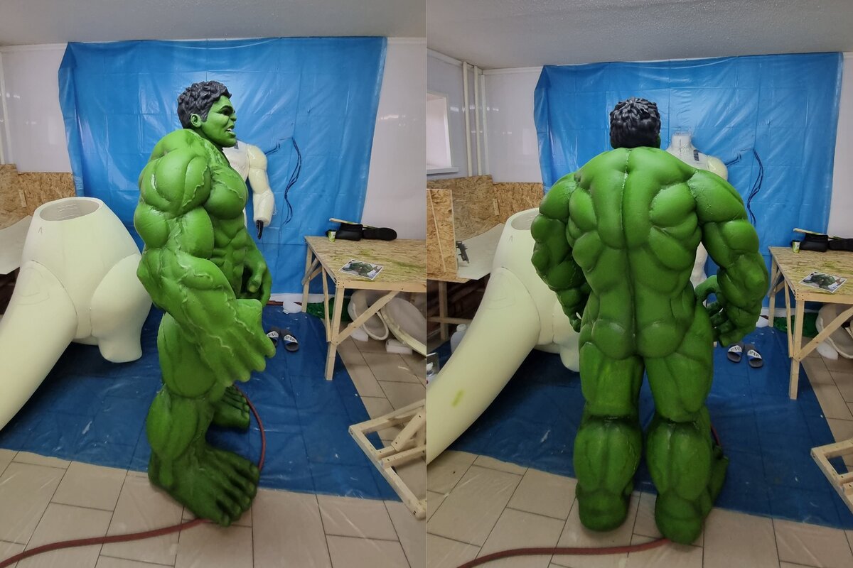 Ростовая кукла Халк из латекса с детальной проработкой элементов 