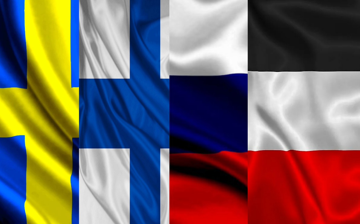 Шведы, финны, русские и немцы.