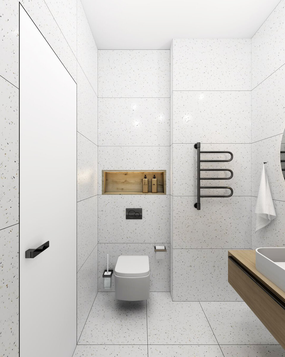 Проект ванной комнаты архитектора Ramz Gro  с керамогранитом из коллекции Vetro