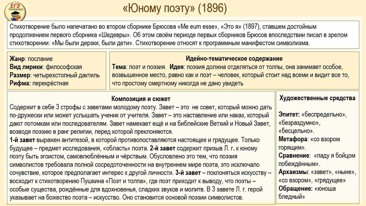 Анализ стихотворения первый снег брюсов 7 класс по плану кратко