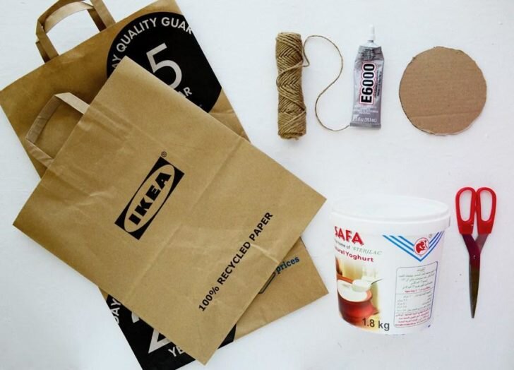 Материалы для горшков из бумажных пакетов