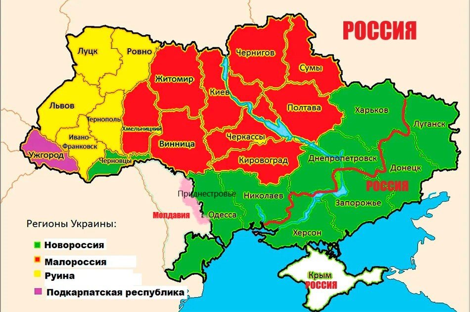 Карта Украины.