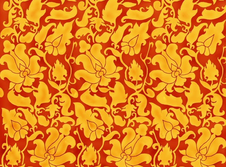 Реконструкция орнамента парчи нижнего халата из могильника Маячный бугор