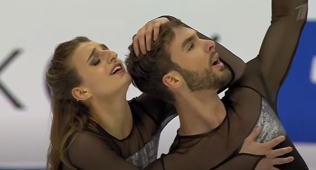 Пападакис и Сизерон. Произвольный танец. Финал Гран при.  Источник фото: YouTube канал Первого канала.