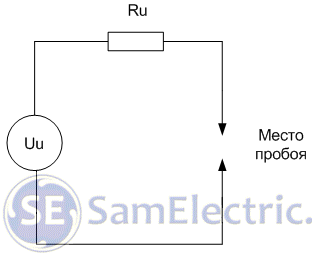 Рис.1. Схема электрического разрядника 