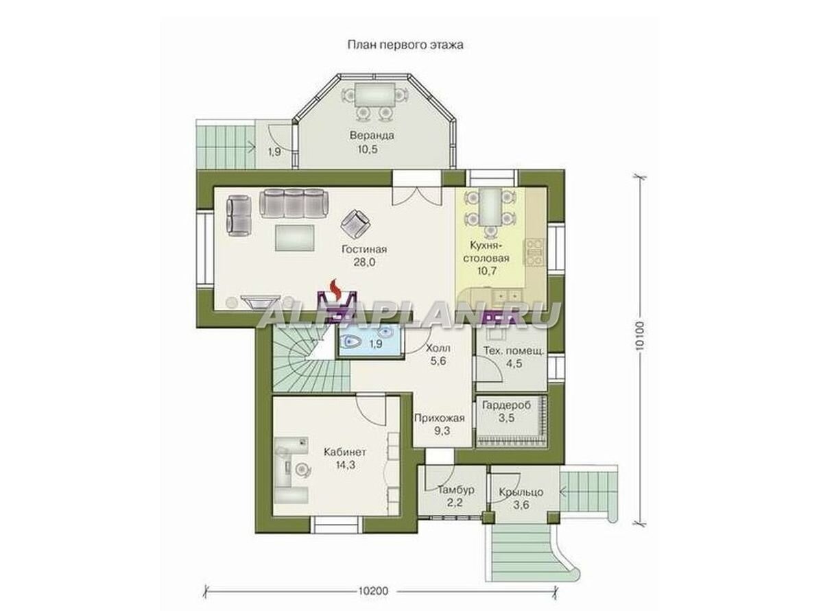 НА СЛАЙД ШОУ 2 ФОТО: Планировка дома по проекту "Ягерхаус" 47а

1этаж – гостевая зона, которую занимает преимущественно гостиная с высоким камином, совмещенная с кухней-столовой общей площадью 38 м2. Также на 1 этаже располагаются: рабочий кабинет хозяина дома; прихожая с удобным гардеробом при входе; техпомещение (котельная); остекленная веранда, являющаяся продолжением гостиной и имеющая выход на участок.