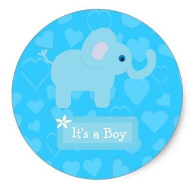 Наклейка синий слон