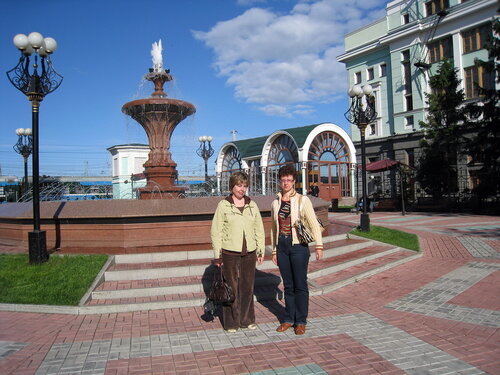 Фонтан на железнодорожном вокзале Новосибирска. Из архива автора