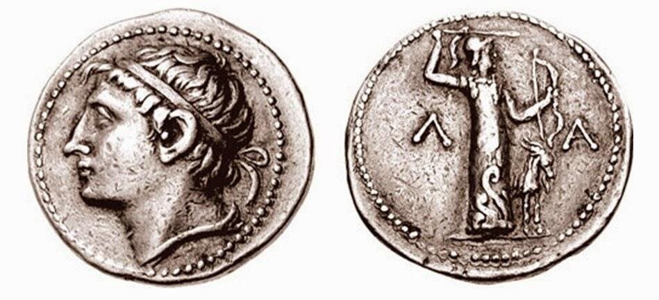 Клеомен III на спартанской монете III в. до н.э.
